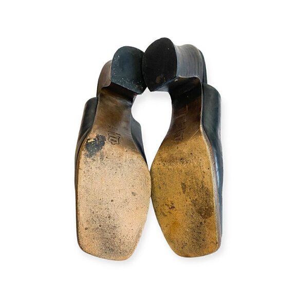 Rare Vintage Michel Perry black Leather Mule, size 38.5EU, Y2K - Picture 7 of 11